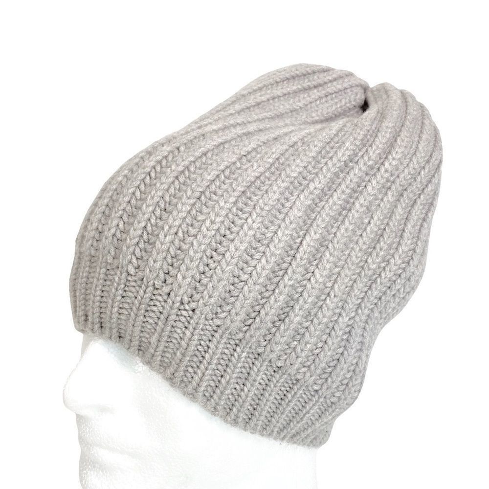 Laneus Ribbed 100% Wool Beanie Made in Italy